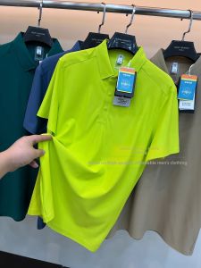 Mens Quick Dry Breathable 3D Tailored Short Sleeve POLO Shirt Fashionable Urban Style Standard Fit Polyester Casual Wear