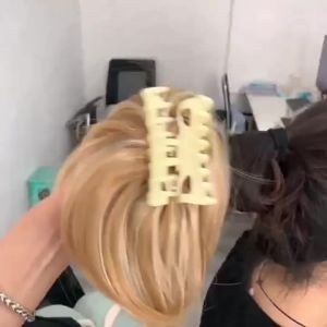 Synthetic Messy Bun Hair Piece Claw Clip in Piece Curly Short High Ponytail Extension Tousled Updo For Girls