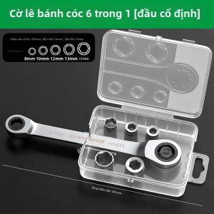 BAOLIAN | Cờ Lê Bánh Cóc 6 Trong 1 Có Thể Thay Thế 8-19mm CR-V Thiết Kế Hoa Mận Hai Đầu Tiết Kiệm Sức Lao Động Công Cụ Sửa Chữa Ô Tô Bền Bỉ