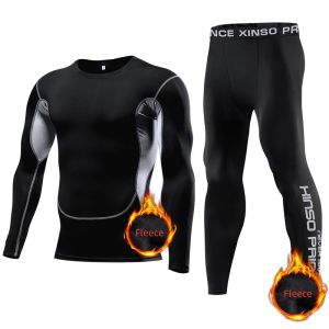 2026 NEW Mens Winter Thermal Underwear Set Fleece Compression Long Johns Sports Base Layer for Fitness Athletic Wear