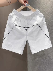 Mens Summer Lightweight Quick Dry Wide Leg Short Pants Fashionable American Sporty Brand Trendy Half-length Casual Shorts