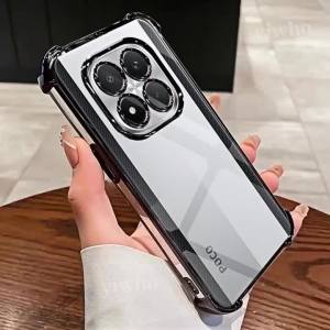 Transparent Black Phone Case for Xiaomi Poco M8 Pro M7 M6 4g 5g Clera Back Soft Tpu Cover Protective Phonecase M8Pro M7Pro M6Pro