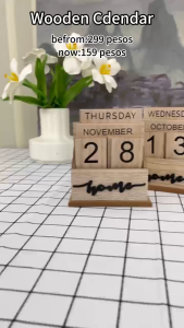Wooden Calendar Minimalist Style Fit for Bedroom Study Office Desk Living Room Nightstand