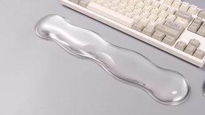 Silicone Gel Ergonomic Keyboard Mouse Wrist Rest Set Clear Pad for 60%/68%/75% Keyboard Soft Wrist Support Cushion for Typing