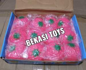 PERBOX 12pcs Mainan Bola Banting Anak ( Motif Stroberi )
