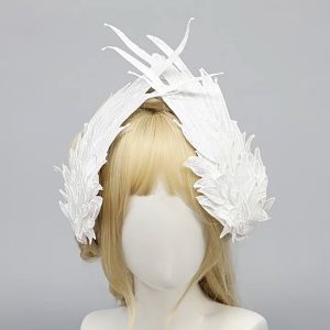 2Pcs Feather Angel Wing Hair Clips Lolita Barrette Hairpin Lolita Anime Cosplay Hair Accessories Anime Halloween Black White Headwear