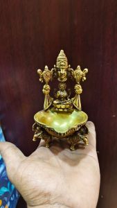 Brass Tirupati Balaji Laxmi Diya Maa Goddess Lakshmi small 3D effect diya for home decor and religious decoration.