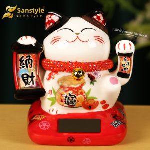 sanstyle | Solar Shaking Fortune Cat Decorative Figurine