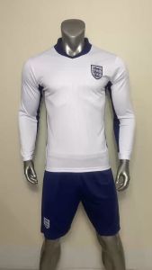 Bộ Quần Áo Đá Bóng Đội Tuyển Anh 2024 tay dài sân nhà màu trắng logo thêu chất vải thun lạnh thấm hútthoáng mát  không nhăn không xù lông A17