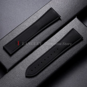 High Quality FKM Rubber Watch Strap for Omega Seamaster Woven Oattern Sport Deployant Watch Band 20mm 21mm 22mm for Rolex Bands