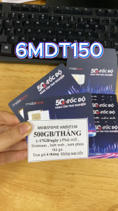 ( SALE 50% ) Sim Mobifone 5G Chuyên Phát Wifi Gói 6MDT150 Data 500GB/Tháng Tốc Độ Cao Không Giới Hạn Dung Lượng - Trọn Gói 6 Tháng Không Nạp Tiền . FREESHIP - CHƯA KÍCH HOẠT