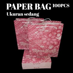 TERLARIS 100PCS Paper bag motif batik uk 21×17×5
