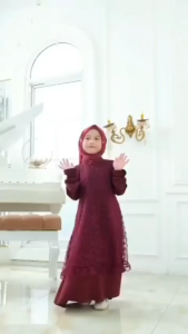 Alvira Dress Kids Ceruty Untuk Usia 8-9th Gamis Dress Anak Perempuan Fashion Terbaru 2025 Kekinian