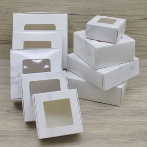 Bộ 10 Hộp Giấy Đóng Gói Hình Vuông - Màu Trắng/kraft/đá Cẩm Thạch Trắng Nhiều Kích Cỡ Lý Tưởng Làm Hộp Quà Hộp Kẹo Sự Kiện Cưới Hỏi