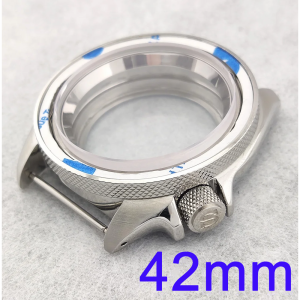 42mm NH35 Case SKX007 SKX009 Screw In Crown Stainless Steel Sapphire Arched sapphire Glass Case For NH35/NH36 Movement