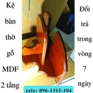 Kệ bàn thờ Công Giáo bàn thờ Chúa 2 tầng treo tường KBT05 chất liệu gỗ MDF màu nâu sang trọng đa dạng kích thước