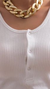Ingemark | High Quality Exaggerated Acrylic Big Chain Necklaces Women Statement Hip Hop Twisted Chunky Thick CCB Link Choker Gothic Jewelry