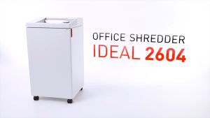 IDEAL 2604 S 4mm Non Stop Heavy Duty Paper Shredder (Straight Cut) - 32 Sheets (125 liters) - 2604S (non stop Strip Cut mesin perincih kertas)