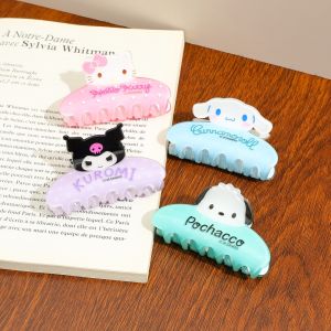 Sanrio | 1PC Cartoon cute and soft animals Kuromi Pochacco Hello Kitty decorative hair claw clips