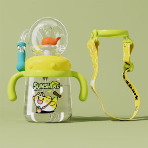 Cốc Nước Trẻ Em Hình Cá Voi Cốc Hút Cốc Uống Thẳng Cốc Nước Giải Trí Cốc Nhựa Tritan Cốc Hút Có Van Chèn Hình Hoạt Hình