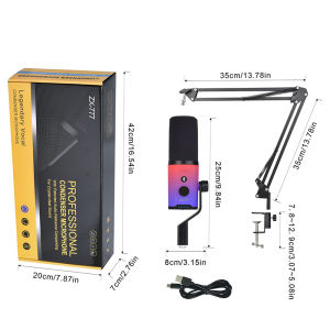 IRIN | IRIN ZX-777 PRO Condenser Microphone XLR USB Dual Mode Mic with Stand Touch Mute 0 Latency Monitoring for Streaming Recording