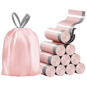 Extra Thick Drawstring Kitchen Trash Bags Portable Plastic Bags for Home Use Affordable Large Size Garbage Bags with Rope