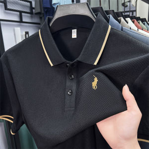 คุณภาพสูงแบรนด์หรูเสื้อโปโลผู้ชายLapel Horse Embroidแขนสั้นBreathableเสื้อยืดฤดูร้อนธุรกิจคลาสสิกผู้ชาย