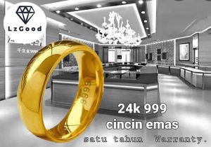 【Hot Sale+24Hours Deliver】24K Gold 999 literal smooth K gold ring opening adjustable ring