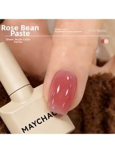 Maychao | Nail Polish Gel Icy Transparent Peach Pink Jelly Stain