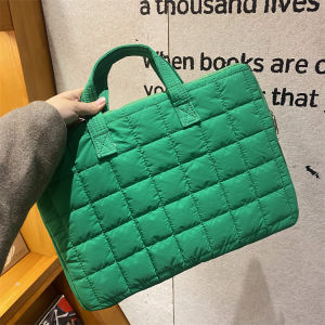 กระเป๋าสไตล์เกาหลีแล็ปท็อป Ins กระเป๋ามีผ้าซับในพกพาสีทึบ 10 13 14 15 นิ้ว ตัวเลือกสี: สีดำ, เขียวดำ, รางวัล, และอองเฟื้อ