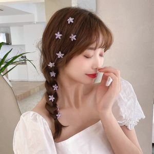 [Gnker] Childrens Hair Clip Braided Hair Small Flower Hair Buttons Hairpin Girl Cute Headdress Girl Mini Hair Claw Hair Accessories