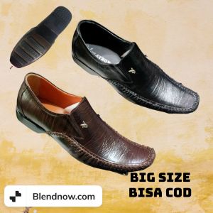 Sepatu pantopel formal pria big sezi 44 45 46 fantopel kantor kerja bahan kulit sol karet