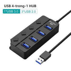 Hub USB 3.0 4 Cổng KEBIDUMEI Với Các Công Tắc Bật/tắt Riêng Biệt Bộ Chia Đa Năng Tốc Độ Cao 5Gbps Cho Bàn Phím Chuột MacBook