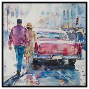 Tranh phong cảnh thành phố màu nước. Tranh treo tườngdán tườngsơn dầucanvastrang trí.CGI-1744