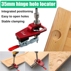 35mm Hinge Boring Jig Woodworking Hole Drilling Guide Locator with Fixture Aluminum Alloy Hole Opener Template Tools