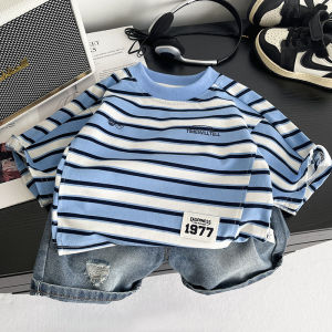 Summer Infant Boys Clothing For Children Casual Striped T-Shirt Shorts 2Pcs/Set Toddler Baby Girl Clothes Costume Kids Tracksuit