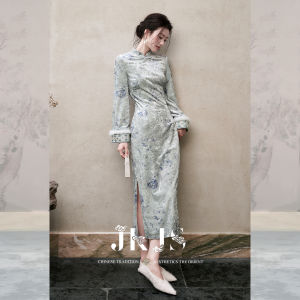 JK&JS | Velvet Cheongsam Dress with Lining
