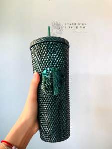 |CHÍNH HÃNG| LY STARBUCKS GAI GREEN METALIC SIZE KHỦNG 24oz