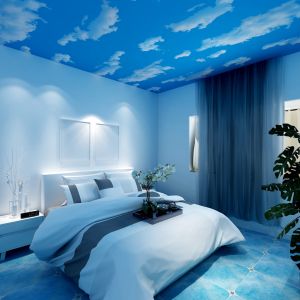 Creative Blue Sky White Cloud 3D Wall Stickers Waterproof PVC Ceiling Self Adhesive Wall Paper Kindergarten Childrens Room Decor