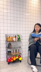 WARS Rak Tempat Penyimpanan Multifungsi Dengan Roda Keranjang Buah Sayuran Kitchen Storage