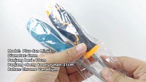 Obeng Bolak Balik Yuete Panjang Besi 10cm Diameter 6mm Plus Minus Magnet 2 Way