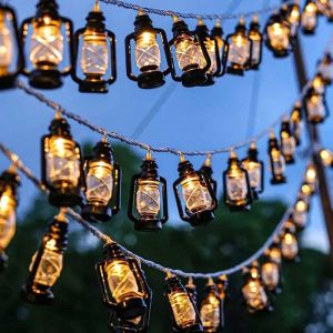 1PC 1.5M/3M Retro Black Bottle Shaped LED Light String Battery Powered Used For Outdoor Camping Vacation Party Decoration