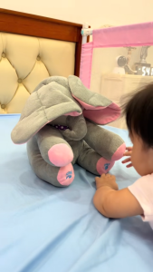 Elephant Stuffed Toys 30cm Peek A Boo Eephant Educational Music Toys Talking Singing Stuffed for Kids Girls Boys Baby Birthday Gift