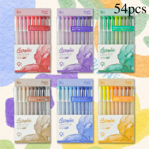 54-Colors Morandi Acrylic Gel Pen Set for Students Gel Ink for Journals Colored Markers Ballpoint Pens School Stationery
