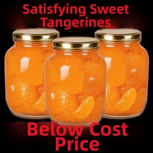 Canned Sweet Tangerines in Syrup for Dessert or Snack 6 Cans 425g