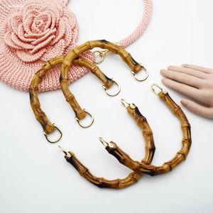 Handmade Resin Handle Bamboo Node Handbag Accessory Detachable Hardware Wicker Weave Bag Ring Fashionable Summer 2025