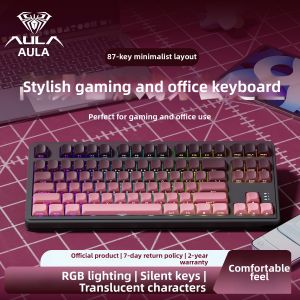 AULA | S3187 Quiet Office Mechanical Feel Keyboard 3 Mode Wireless Bluetooth Wired