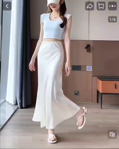 Audy Skirt - Rok Korea Maxi Scuba - Korean Loose Maxi Skirt Rok Anti Kusut bahan scuba premium