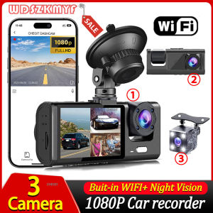 3Channel Dash Cam for Car 1080P Video Recorder WIFI APP Dashcam Car DVR Front and Rear View Camera Night Vision car accessory