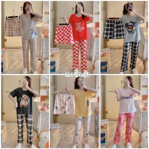Anime cartoon loose casual cute three-piece womens pajamas/Kartun anime longgar kasual comel tiga helai baju tidur wanita/动漫卡通宽松休闲可爱套装三件套女睡衣